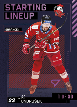 Jiri Ondrusek Olomouc Tipsport ELH 2023/24 SportZoo 2. serie 	Starting LINEUP 3rd PERIOD /30 #SL-44