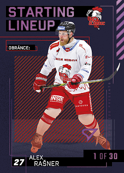Alex Rasner Olomouc Tipsport ELH 2023/24 SportZoo 2. serie 	Starting LINEUP 3rd PERIOD /30 #SL-45