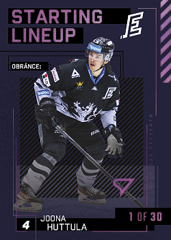 Joona Huttula Karlovy Vary Tipsport ELH 2023/24 SportZoo 2. serie 	Starting LINEUP 3rd PERIOD /30 #SL-50