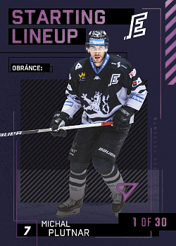 Michal Plutnar Karlovy Vary Tipsport ELH 2023/24 SportZoo 2. serie 	Starting LINEUP 3rd PERIOD /30 #SL-51
