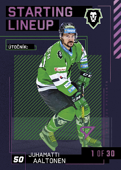 Juhamatti Aaltonen Mlada Boleslav Tipsport ELH 2023/24 SportZoo 2. serie 	Starting LINEUP 3rd PERIOD /30 #SL-58