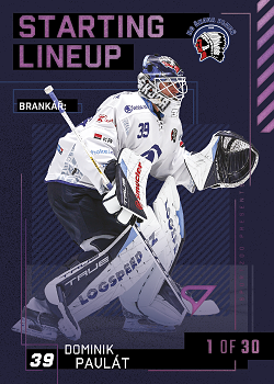 Dominik Pavlat Plzen Tipsport ELH 2023/24 SportZoo 2. serie 	Starting LINEUP 3rd PERIOD /30 #SL-67