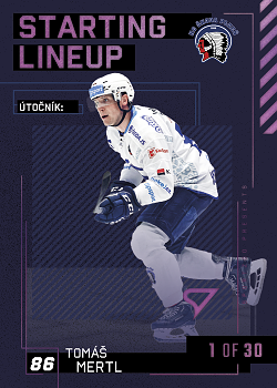 Tomas Mertl Plzen Tipsport ELH 2023/24 SportZoo 2. serie 	Starting LINEUP 3rd PERIOD /30 #SL-71