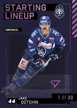 Jake Dotchin Kladno Tipsport ELH 2023/24 SportZoo 2. serie 	Starting LINEUP 3rd PERIOD /30 #SL-80