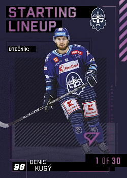 Denis Kusy Kladno Tipsport ELH 2023/24 SportZoo 2. serie 	Starting LINEUP 3rd PERIOD /30 #SL-83