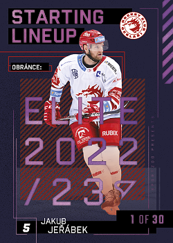 Jakub Jerabek Trinec Tipsport ELH 2023/24 SportZoo 2. serie 	Starting LINEUP 3rd PERIOD /30 #SL-87
