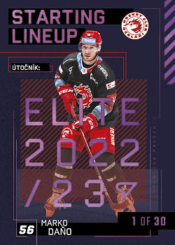 Marko Dano Trinec Tipsport ELH 2023/24 SportZoo 2. serie 	Starting LINEUP 3rd PERIOD /30 #SL-90