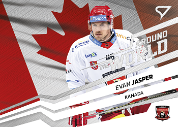 Evan Jasper Hradec Kralove Tipsport ELH 2023/24 SportZoo 2. serie Around the World #AW-06