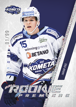 Jakub Kos Kometa Brno Tipsport ELH 2023/24 SportZoo 2. serie Rookie Premiere /99 #RP-19