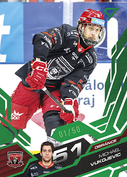 Michael Vukojevic Hradec Kralove Tipsport ELH 2025/26 SportZoo 2. serie Emerald Green /50 #281