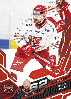 Radek Pilar Hradec Kralove Tipsport ELH 2025/26 SportZoo 2. serie Ruby Red /25 #285