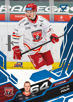 Jakub Pour Hradec Kralove Tipsport ELH 2025/26 SportZoo 1. serie Azure Blue #070