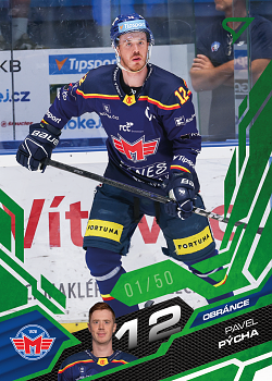 Pavel Pycha Ceske Budejovice Tipsport ELH 2025/26 SportZoo 1. serie Emerald Green /50 #096