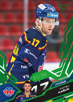 Matej Kaslik Ceske Budejovice Tipsport ELH 2025/26 SportZoo 1. serie Emerald Green /50 #102