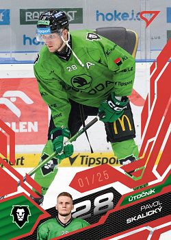 Pavol Skalicky Mlada Boleslav Tipsport ELH 2025/26 SportZoo 1. serie Ruby Red /25 #124