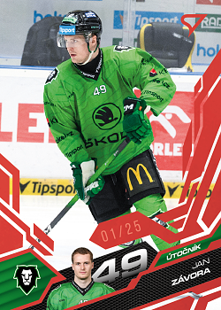 Jan Zavora Mlada Boleslav Tipsport ELH 2025/26 SportZoo 1. serie Ruby Red /25 #126