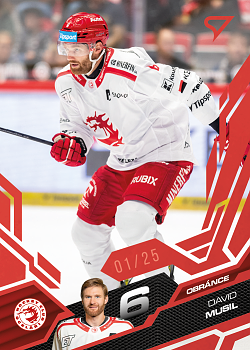 David Musil Trinec Tipsport ELH 2025/26 SportZoo 1. serie Ruby Red /25 #132