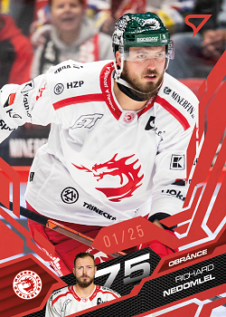 Richard Nedomlel Trinec Tipsport ELH 2025/26 SportZoo 1. serie Ruby Red /25 #133