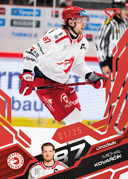 Michal Kovarcik Trinec Tipsport ELH 2025/26 SportZoo 1. serie Ruby Red /25 #138