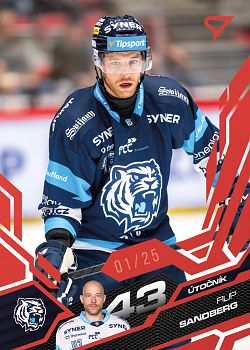 Filip Sandberg Liberec Tipsport ELH 2025/26 SportZoo 1. serie Ruby Red /25 #196