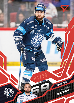 Marek Zachar Liberec Tipsport ELH 2025/26 SportZoo 1. serie Ruby Red /25 #198