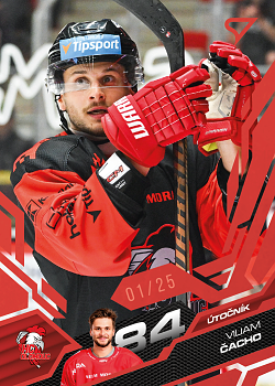 Viliam Cacho Olomouc Tipsport ELH 2025/26 SportZoo 1. serie Ruby Red /25 #243