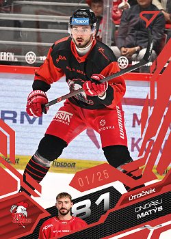 Ondrej Matys Olomouc Tipsport ELH 2025/26 SportZoo 1. serie Ruby Red /25 #248