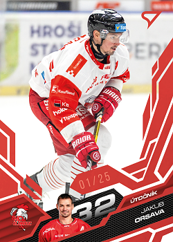 Jakub Orsava Olomouc Tipsport ELH 2025/26 SportZoo 1. serie Ruby Red /25 #251