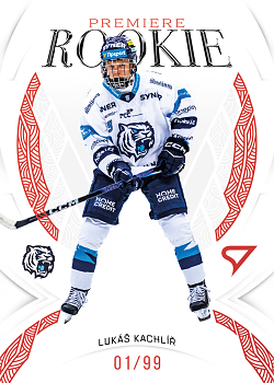 Lukas Kachlir Liberec Tipsport ELH 2025/26 SportZoo 1. serie Rookie Premiere Garnet Red /99 #RP-05