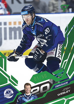 Josh Wesley Vitkovice Tipsport ELH 2025/26 SportZoo Play Off Emerald Green /50 #414