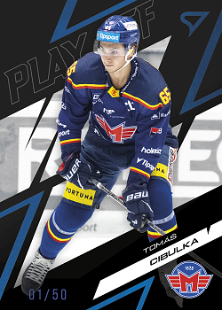 Tomas Cibulka Ceske Budejovice Tipsport ELH 2025/26 SportZoo Play Off Play Off Base Azure Blue /50 #32