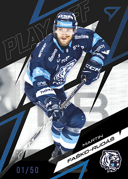 Martin Fasko-Rudas Liberec Tipsport ELH 2025/26 SportZoo Play Off Play Off Base Azure Blue /50 #52