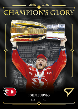 John Ludvig Pardubice Tipsport ELH 2025/26 SportZoo Play Off Champions Glory #CG-3