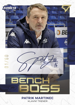 Patrik Martinec Kometa Brno Tipsport ELH 2022/23 SportZoo 2. serie Bench Boss Auto /60 #BBS-PM