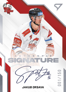 Jakub Orsava Olomouc Tipsport ELH 2022/23 SportZoo 2. serie Authentic Signature Level 1 /150 #AS1-JO