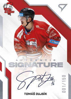 Tomas Dujsik Olomouc Tipsport ELH 2022/23 SportZoo 2. serie Authentic Signature Level 1 /150 #AS1-TD