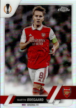 Martin Odegaard Arsenal Topps UEFA Club Competitions Chrome 2022/23 Refractor #88