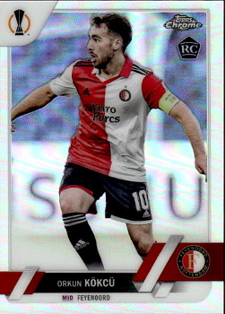 Orkun Kokcu Feyenoord Topps UEFA Club Competitions Chrome 2022/23 Refractor #151