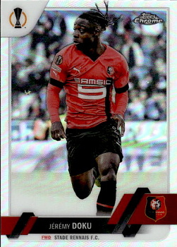 Jeremy Doku 	Stade Rennes Topps UEFA Club Competitions Chrome 2022/23 Refractor #198