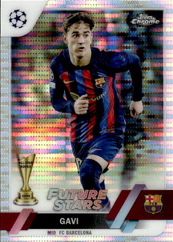 Gavi FC Barcelona Topps UEFA Club Competitions Chrome 2022/23 Pulsar Refractor #178