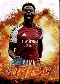 Bukayo Saka Arsenal Topps Flagship Premier League 2026/27 On Fire #OF07