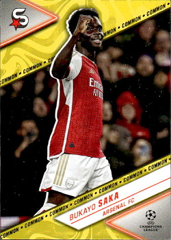 Bukayo Saka Arsenal Topps UEFA Club Competitions Superstars 2023/24 Common Image Variation #10