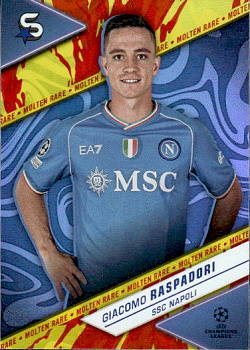 Giacomo Raspadori SSC Napoli Topps UEFA Club Competitions Superstars 2023/24 Molten Rare #162