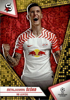 Benjamin Sesko RB Leipzig Topps UEFA Club Competitions Superstars 2023/24 Golden Pixels #128