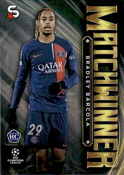 Bradley Barcola Paris Saint-Germain Topps UEFA Club Competitions Superstars 2023/24 Matchwinner #MW-4