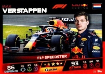 Max Verstappen Topps F1 Turbo Attax 2021 F1 Base #21