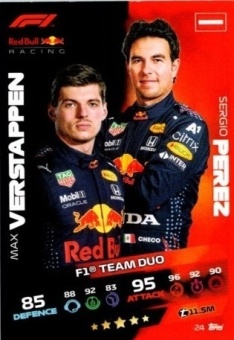 Max Verstappen & Sergio Perez Topps F1 Turbo Attax 2021 F1 Base #24