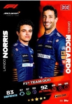 Daniel Riccardo & Lando Norris Topps F1 Turbo Attax 2021 F1 Base #33