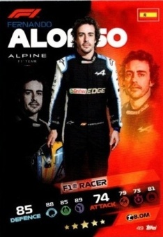 Fernando Alonso Topps F1 Turbo Attax 2021 F1 Base #49