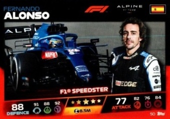 Fernando Alonso Topps F1 Turbo Attax 2021 F1 Base #50